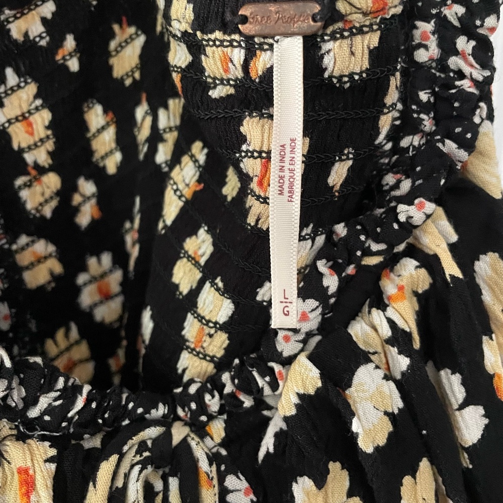 Free People Black Tigerlily Floral Midi Dress - Picture 3 of 3